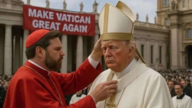 Trump se presenta como papa en imagen generada por IA en medio del cónclave vaticano