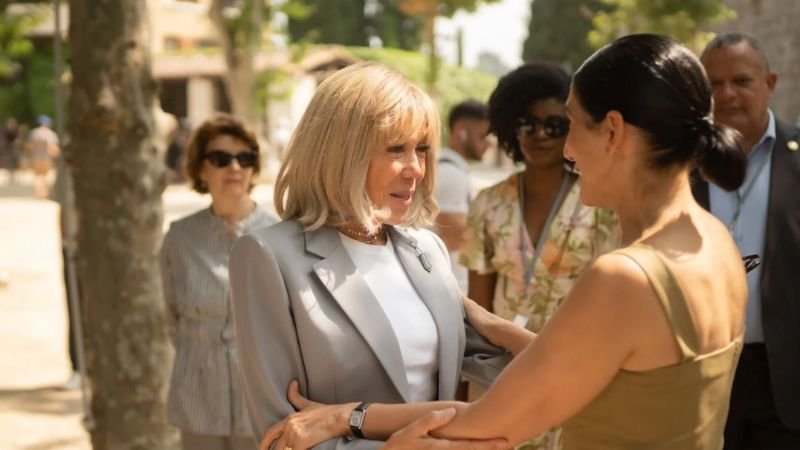 Primera Dama Raquel Arbaje se reúne con Brigitte Macron en París para fortalecer la cooperación social