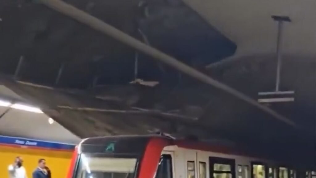 Video: desploma techo en estación del Metro