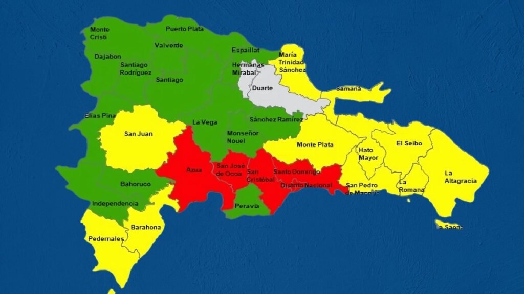 COE aumenta a 28 las provincias en alerta; 5 están en roja