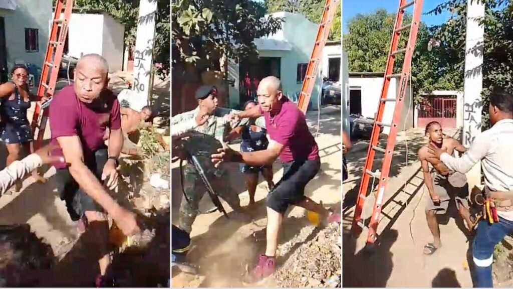 Video: Padre e hijo atacan brigada de Edenorte durante corte de energía por conexión ilegal