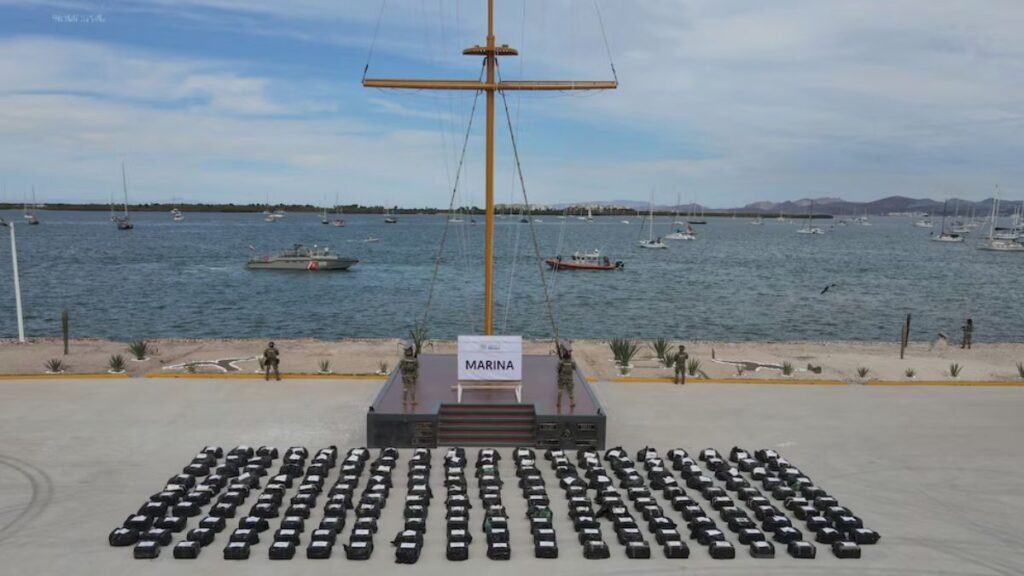 Aseguran más de 180 bultos de presunta cocaína en operativo internacional en altamar