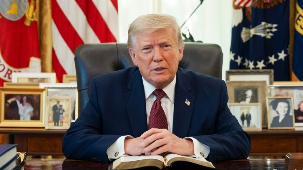 Trump lee la Biblia en medio de guerra con Irán y tensión con el Papa